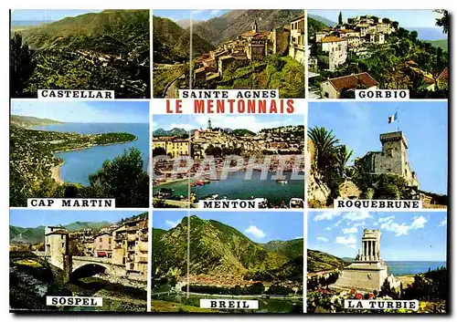 Cartes postales moderne La Cote d'Azur Le Mentonnais Sa cote et ses vallees