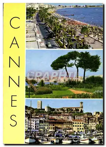Moderne Karte Cannes Souvenir de Cannes