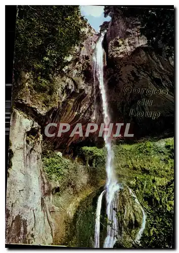 Moderne Karte Gorges du Loup Taillees verticalement dans les Prealpes de Grasse elles constituent une des plus