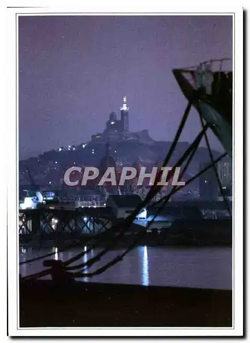 Cartes postales moderne Marseille La Basilique Notre Dame de la Garde et la Cathedrale de la Major vues du ques de la Jo