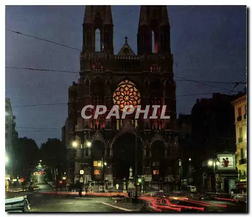 Moderne Karte Marseille la nuit Eglise St Vincent de Paul