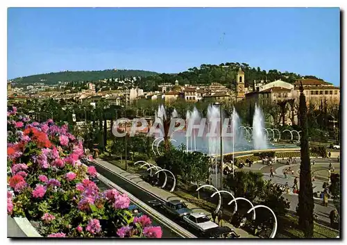 Moderne Karte Cote d'Azur Nice Alpes Maritimes Jardin de l'Esplanade du Paillon