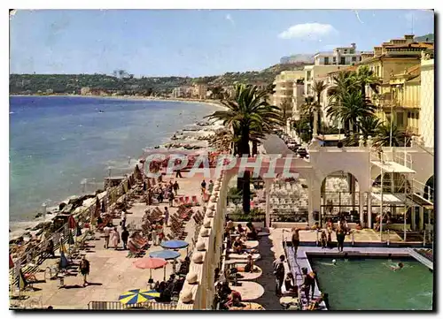 Moderne Karte Les Sites Merveilleux de la Cote d'Azur Menton La Piscine du Casino la Promenade et la Plage