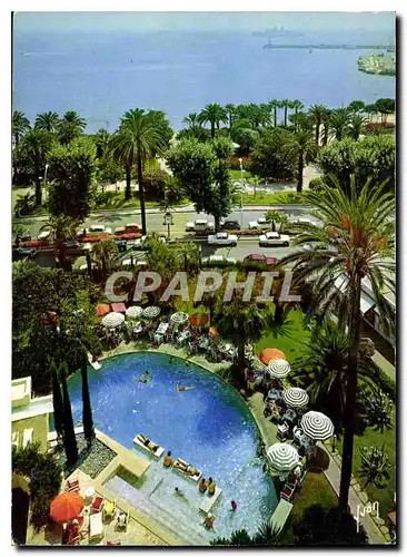 Cartes postales moderne La Cote d'Azur miracle de la nature La Piscine de l'Hotel Majestic et les Jardins du Casino