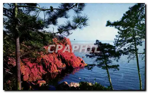 Moderne Karte Charme et Soleil de la Cote d'Azur Paradis mediterraneen Les roches rouges