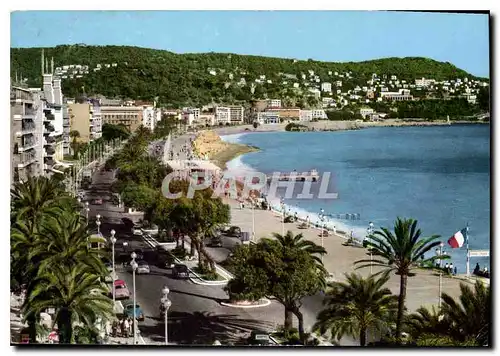 Moderne Karte Cote d'Azur Nice La Promenade des Anglais au fond le Mont Baron