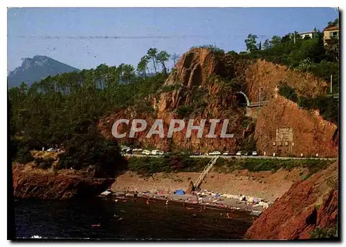 Moderne Karte Corniche d'Or Cote d'Azur Plage Notre Dame Le Trayas