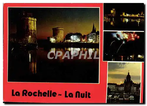 Cartes postales moderne La Rochelle Charente Maritime Le Port vu de nuit