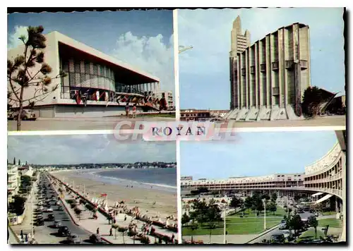 Cartes postales moderne Royan Cote de Beaute Le Palais des Congres L'Eglise Notre Dame La Plage vue generale Le Front de