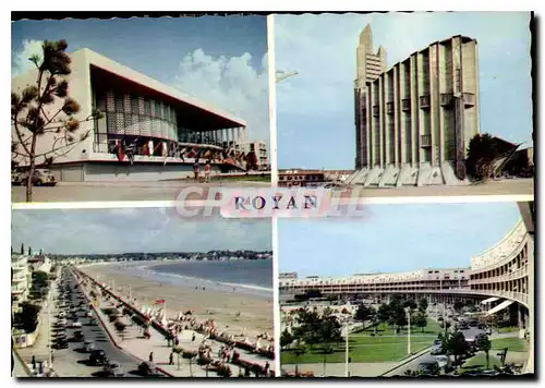 Moderne Karte Royan Cote de Beaute Le Palais des Congres L'Eglise Notre Dame La Plage vue generale Le Front de