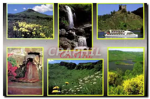 Moderne Karte En parcourant le Cantal Puy Mary Viaduc de Garabit St Flour Chaudes Aigues Plomb du Canal