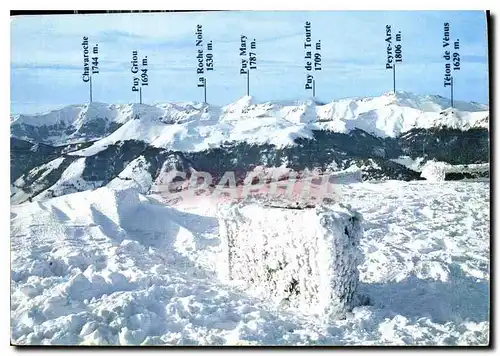 Cartes postales moderne Les Monts du Cantal en Hiver Panorama sur la chaine de montagne