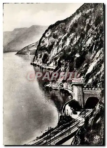 Moderne Karte Lac du Bourget Tunnel de St Innocent et Rochers de Brison