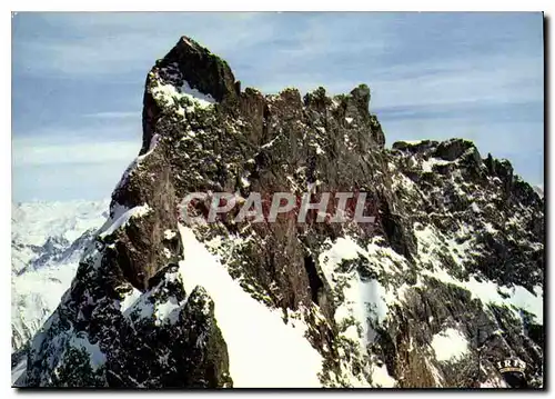 Moderne Karte En Oisans La Meije face sud Grand Pic et Doigt de Dieu Vue aeriene Loic Jahan