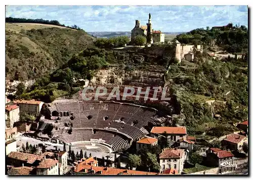 Moderne Karte Vienne Vue Aerienne Le theatre antique et ND de Pipet