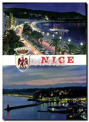 Moderne Karte Nice Cote d'Azur nice la nuit