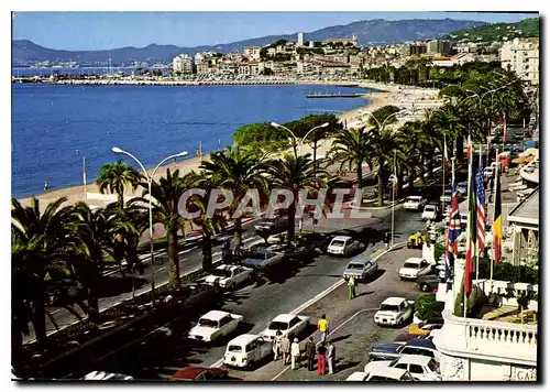 Cartes postales moderne Cannes Cote d'Azur la Croisette au fond le Suquet