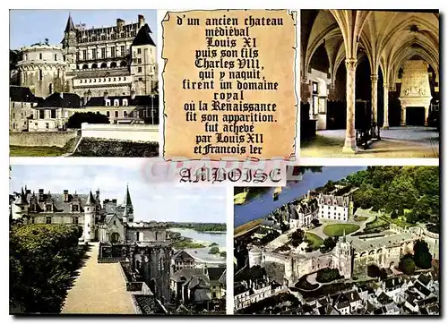 Moderne Karte Amboise le Chateau Salle des Etats Tours des cavaliers vue aerienne