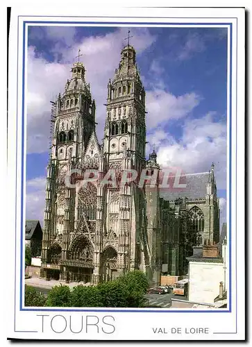 Cartes postales moderne En Touraine Tours Indre et Loire Cathedrale Saint Gatien commencee au debut du XIII siecle et te