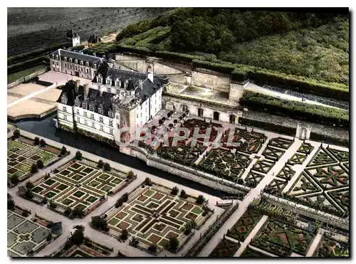 Moderne Karte En Touraine les Chateaux de la Loire Villandry I et L vue aerienne le Chateau et les Jardins d'O