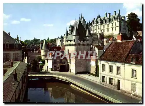 Moderne Karte Val de Loire Loches Indre et Loire l'Indre la Porte des Cordeliers et le Chateau