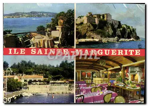 Moderne Karte Ile Sainte Marguerite cannes l'escale Hotel Restaurant Poissons du Pays Bouillabaisse Langoustes