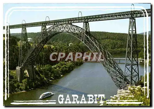 Moderne Karte Le Cantal Touristique Viaduc de Garbit Construit de 1880 a 1888 par l'Ingenieur Boyer Promenades