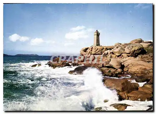 Moderne Karte Couleurs de Bretagne la Cote de Granit Rose Ploumanc'h le Phare