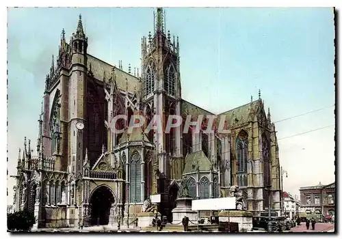 Moderne Karte Metz Moselle la Cathedrale Facade laterale Sud est
