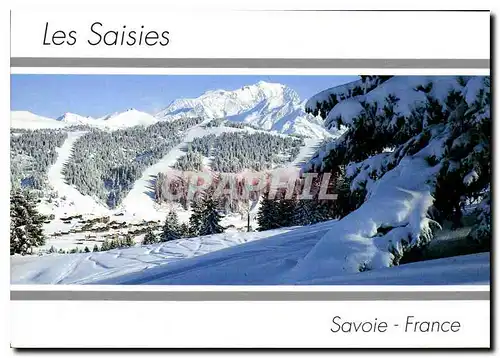 Cartes postales moderne Savoie France les Saisies Station Olympique Echappee sur le Mont Blanc