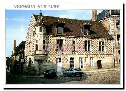 Moderne Karte Verneuil sur Avre Eure la Maison a tourelle belle construction renaissance de la fin du XV S sit