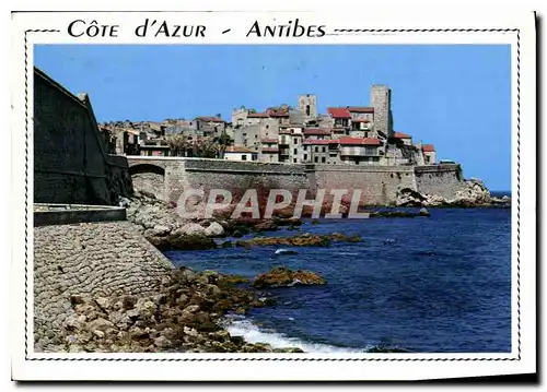 Moderne Karte Cote d'Azur Antibes A M la Vieille ville et ses remparts