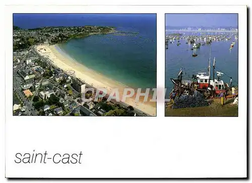 Cartes postales moderne Couleurs de Bretagne la Cote d'Emeraude Saint Cast Cotes d'Armor la Grande Plage et le Port