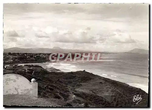 Cartes postales moderne Bidart Basses Pyrenees vue d'ensemble de la Plage la Cote Basque et les Monts Espagnols