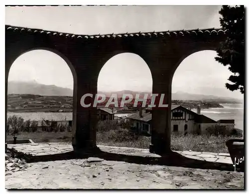 Moderne Karte Bidart Basses Pyrenees vue sur Bidart et l'espagne