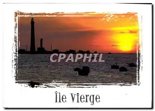 Moderne Karte Couleurs de Bretagne Plouguerneau Phare de l'Ile Vierge