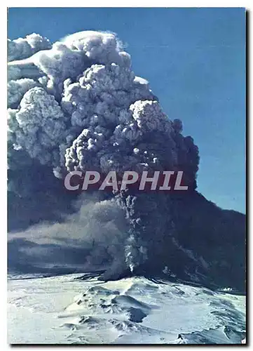 Moderne Karte Hekla on fire Marche 29th 1947 the 10000m hight eruption column