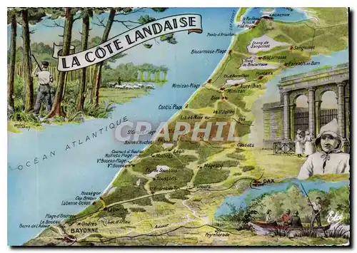 Moderne Karte La Cote Landaise