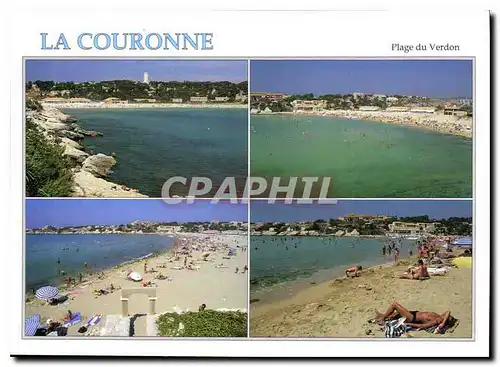 Moderne Karte La Couronne Bouches du Rhone France la Plage du Verdon