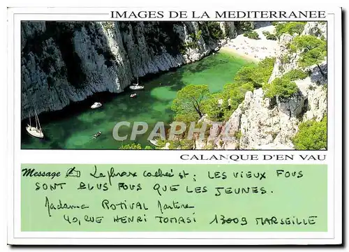 Cartes postales moderne Images de la Mediterranee Calanque d'en Vau Falaise de Castelvieil