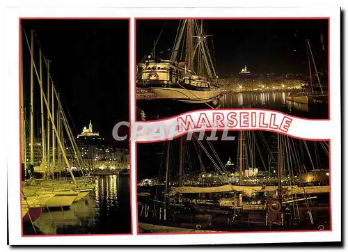 Cartes postales moderne Marseille la nuit