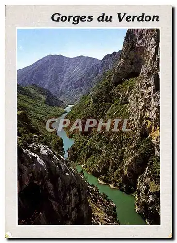 Moderne Karte Les Gorges du Verdon en amont du Lac de Ste Croix