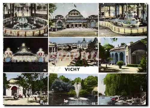 Cartes postales moderne Vichy Source Grande Grille le Casino source Chomel le Casino la nuit Place de l'Hotel de Ville S