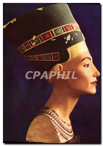 Moderne Karte Paintes limestone bust of Queen Nefertiti