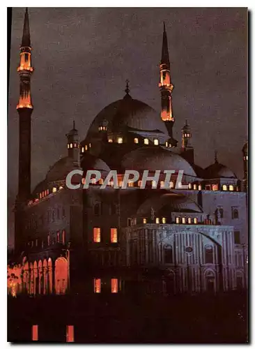 Moderne Karte Kairo Citadel Mohamed Aly Mosque illuminated by night