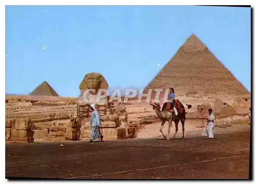 Cartes postales moderne Giza The Great Sphinx and Khefreb pyramid