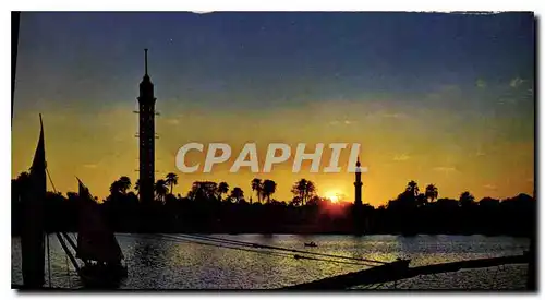 Moderne Karte Le Caire Le coucher du soleil sur le Nil