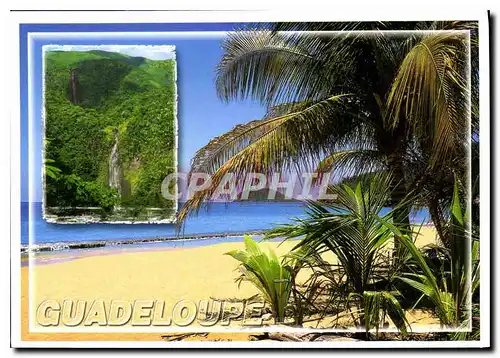 Cartes postales moderne Guadeloupe plage de la Perle chutes du Curbet