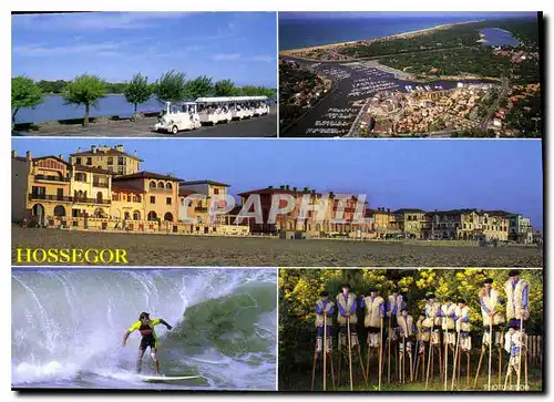 Cartes postales moderne Hossegor la plage Surf folklore Landais vue generale le petit main touristique