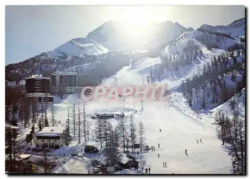 Moderne Karte Vars les claux Hautes Alpes la Station les Pistes de l'Ubac et des Escondus